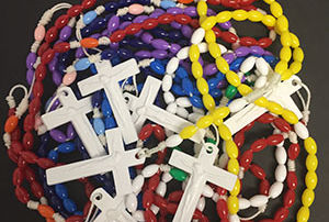 Rosary beads made by All Hallows Catholic Primary School Five Dock staff