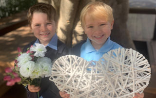 Pictured are St Margaret Mary’s Catholic Primary School Randwick North kindergarteners Oliver Kiely and Leo Morley