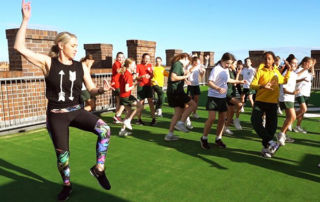 St-Francis-of-Assisi-Paddington-students in Zumba-class