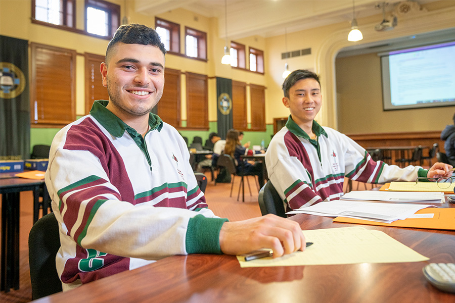 Holy Spirit Catholic College Lakemba Year 12 students Nicolas Al-Hazzouri and Jamie Nguyen