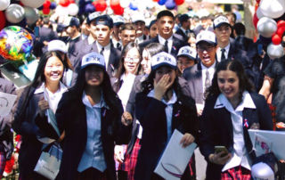 Freeman Catholic College Bonnyrigg Heights students celebrate the end of Year 12