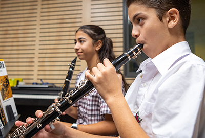 Holy Spirit Lakemba students taking part in Amadeus Music Program lessons