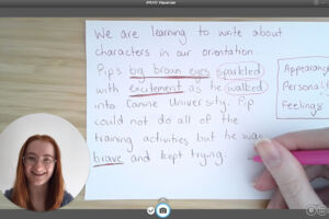 A writing lesson for Year 1 students during remote learning